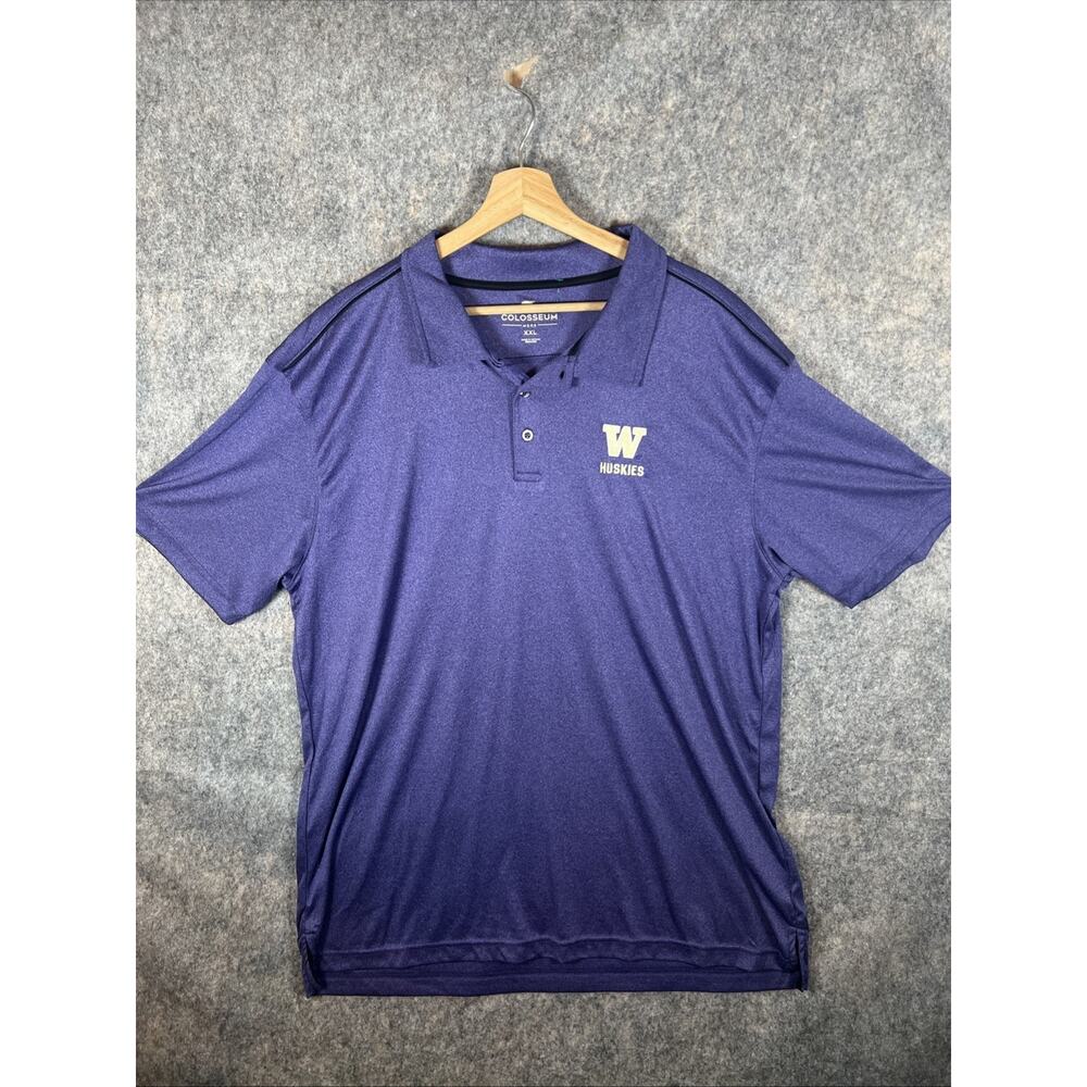 Washington Huskies Purple Colosseum Performance Golf Polo Shirt Men’s 2XL
